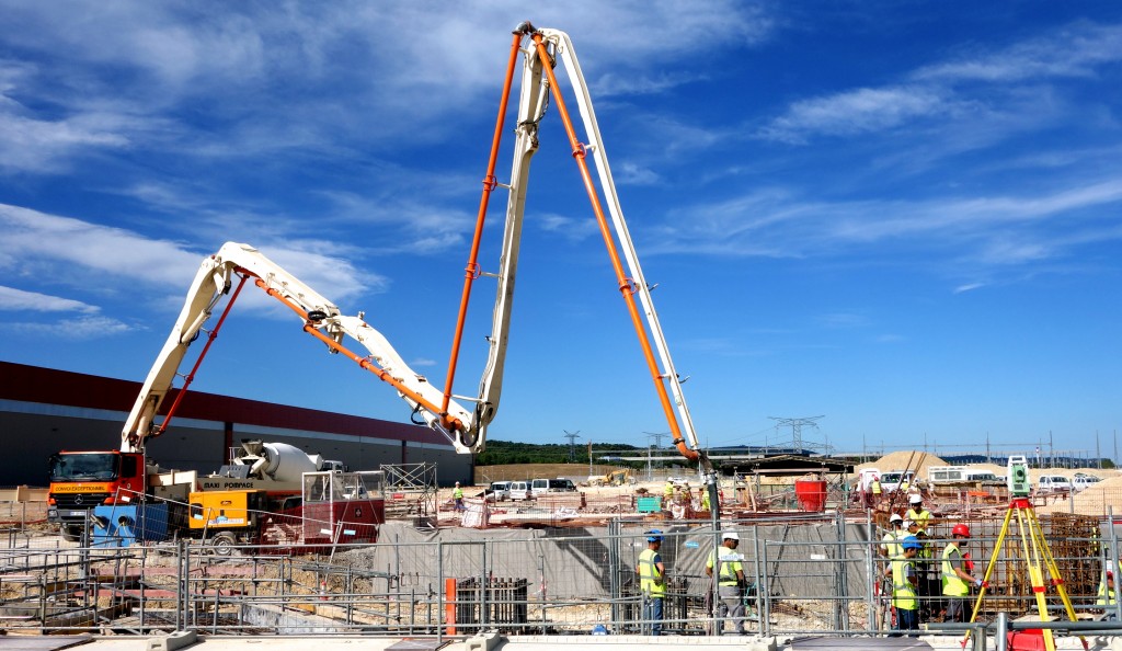 Pouring begins for machine foundations